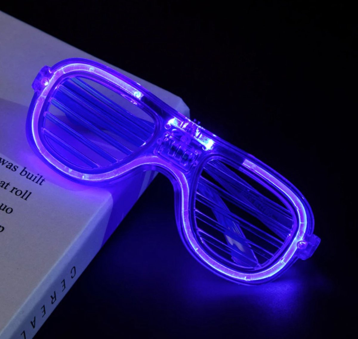 Lichtgevende disco carnaval bril neon fluo BLAUW led| Festival bril | Foute Party | Verkleden | Carnaval outfit | Verkleedkledij